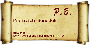 Preisich Benedek névjegykártya