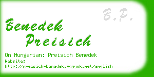 benedek preisich business card